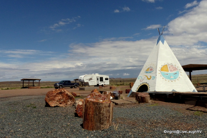 Our free campsite near the Petrified Forest National Park