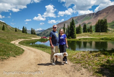 Schofield Pass, Crested Butte, Colorado, couple with dog in Colorado's high country, #12,000 in elevation, #Colorado high country